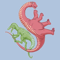Diamantinasaurus and Australovenator (muted) - Mens Staple Tee Design
