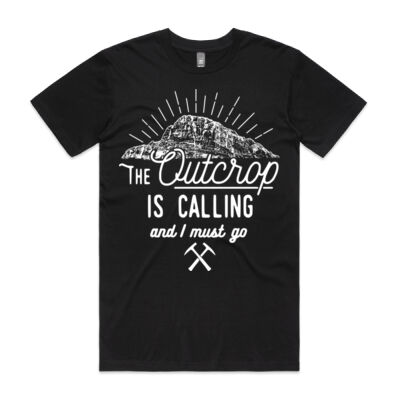 The outcrop is calling (white) - Mens Staple Tee Thumbnail
