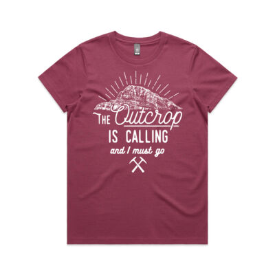 The outcrop is calling (white) - Women's Maple Tee Thumbnail