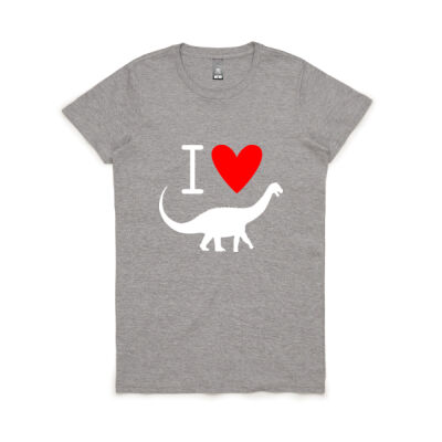 I heart dinos (white) - Women's Maple Tee Thumbnail