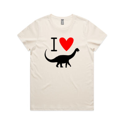 I heart dinos (black) - Women's Maple Tee Thumbnail