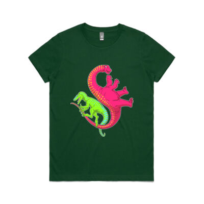 Diamantinasaurus and Australovenator (bright) - Women's Maple Tee Thumbnail