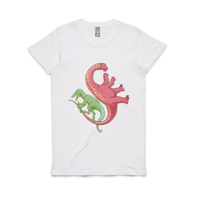 Diamantinasaurus and Australovenator (muted) - Women's Maple Tee Thumbnail