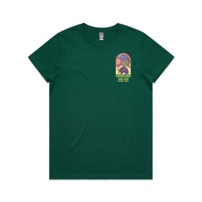 CAVEPS 2025 mini logo front only - Women's Maple Tee Thumbnail